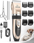 Dog Clipper Low Noise, Dog Grooming Kit with Rechargeable, Pet Shaver Cordless Electric Quiet Hair Clipper Set for Dogs Cats Pets（Gold）