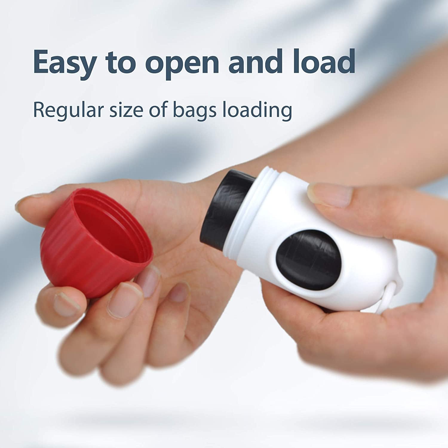 Ultimate Retractable Dog Leash with Poop Bag Dispenser - 16 Ft Tangle-Free Walking Leash for Medium Dogs & Cats (up to 44 lbs) - Anti-Slip Handle & Reflective Nylon Tape (Red)